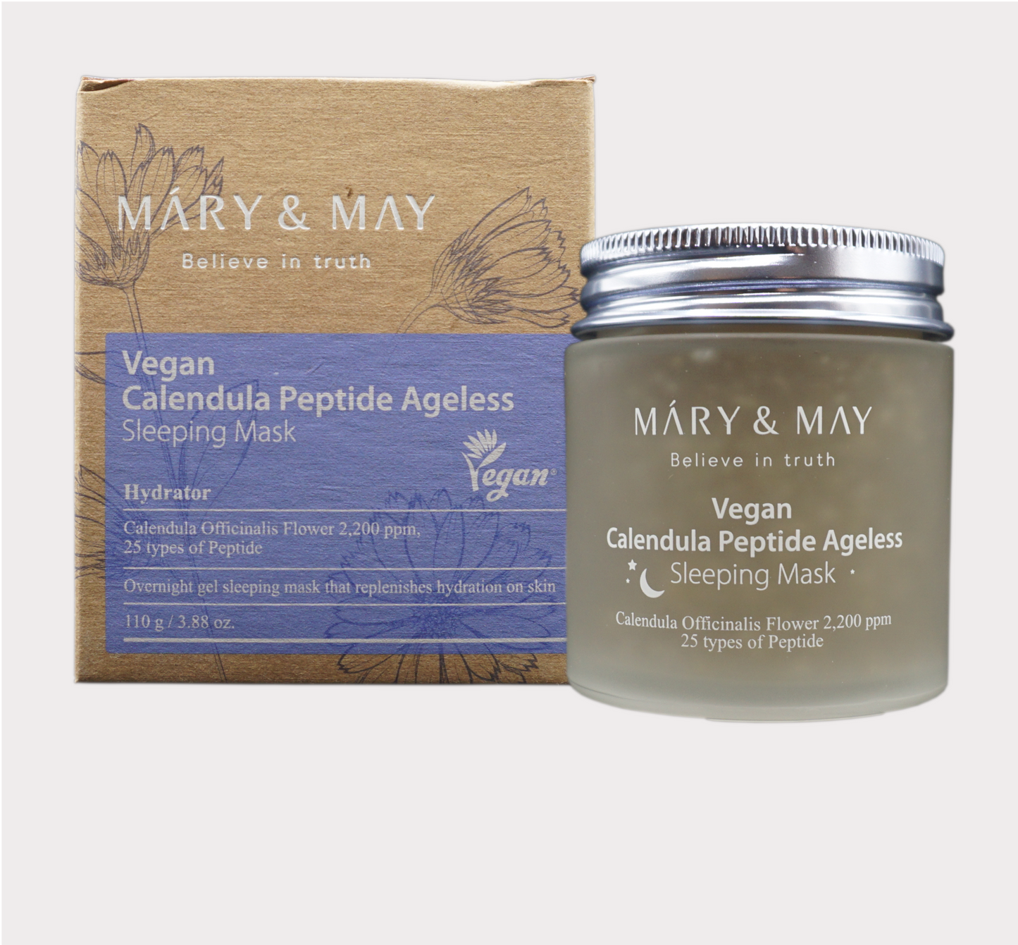Mary&May Calendula Peptide Ageless Sleeping Mask - Anti-Aging Night Mask with Calendula and Peptides